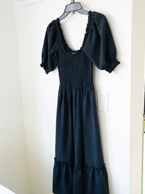 Hill House Louis Nap Dress Black sz XS